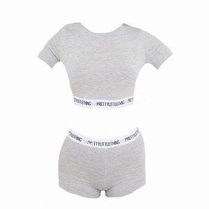 PrettyLittleThing Gray Set with Branded Bands